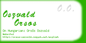 oszvald orsos business card
